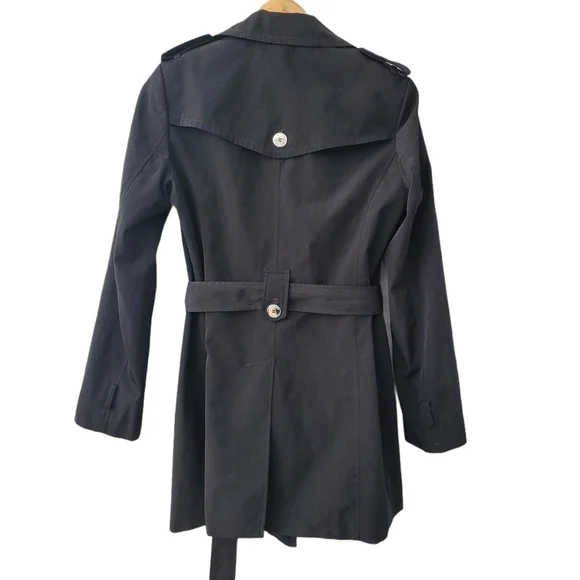 𝅺double Breasted Tie Waist Trench Coat Size XS | S - Picture 7 of 12